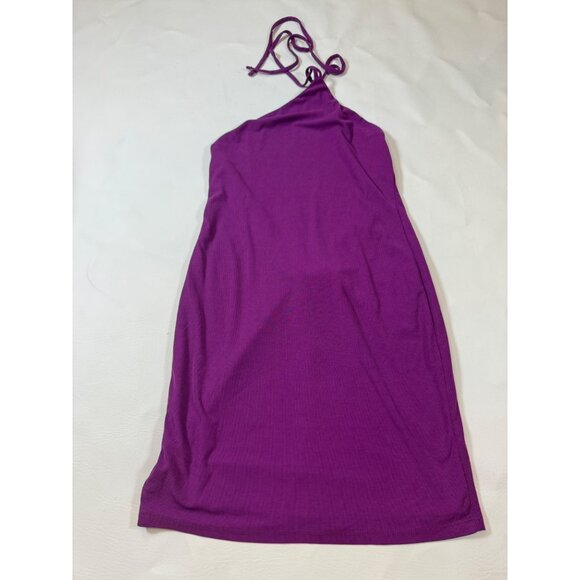 NWT Michael Costello X Revolve Purple Halter Neck Mini Dress Small (bin FF101) - Picture 3 of 9